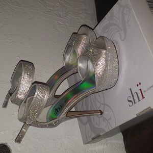 Silver Diamond high heels